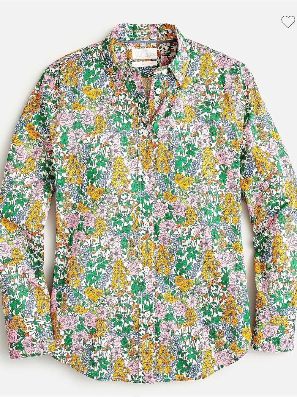 J.Crew x Liberty of London Slim-Fit Shirt Petunia Floral Print Cotton Blouse 6